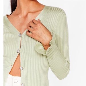 Nasty Gal Ribbed Ruffle Cardigan